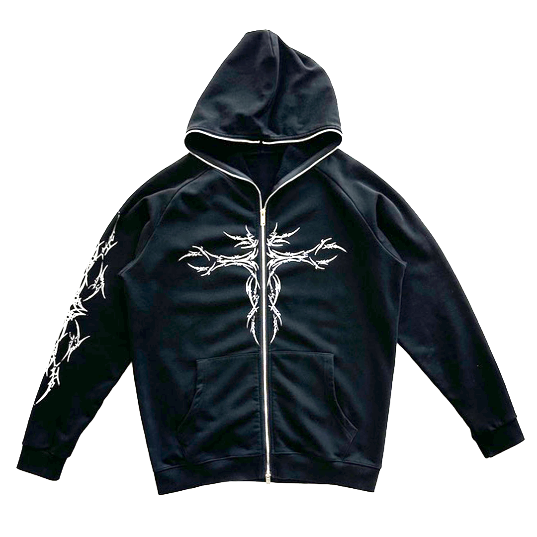 KAEYFOUR x DAMAGE FULL-ZIP HOODIE