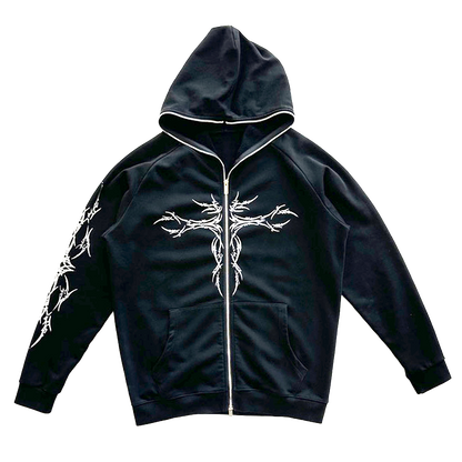 KAEYFOUR x DAMAGE FULL-ZIP HOODIE