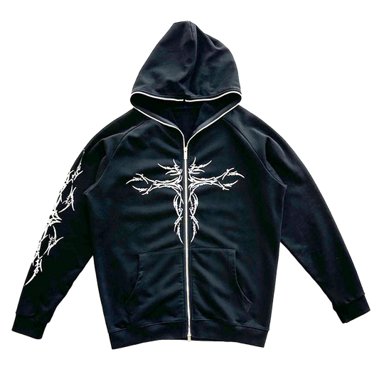 KAEYFOUR x DAMAGE FULL-ZIP HOODIE